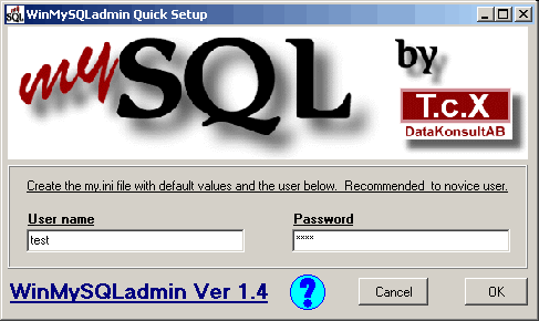 MySQL initial configuration MySQL initial configuration